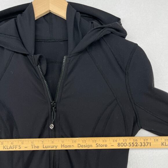 LULULEMON Jacket Womens 6 Daily Practice Midlayer Hooded Yoga Full Zip Black - Picture 11 of 13